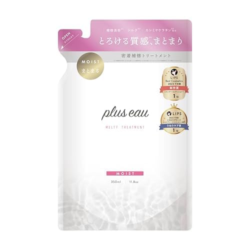 Plus eau Melty Hair Treatment Conditioner Refill - Deep Moisture & Smooth Repair Care with Silk Essence, White Floral & Pear Scent, 11.8 fl oz (350ml), Made in Japan