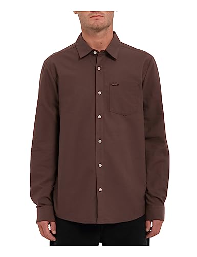 Image of Volcom Men's Long Sleeve Woven Button-up Shirt, Casual Or Dress Shirt for Work & Everyday Wear
