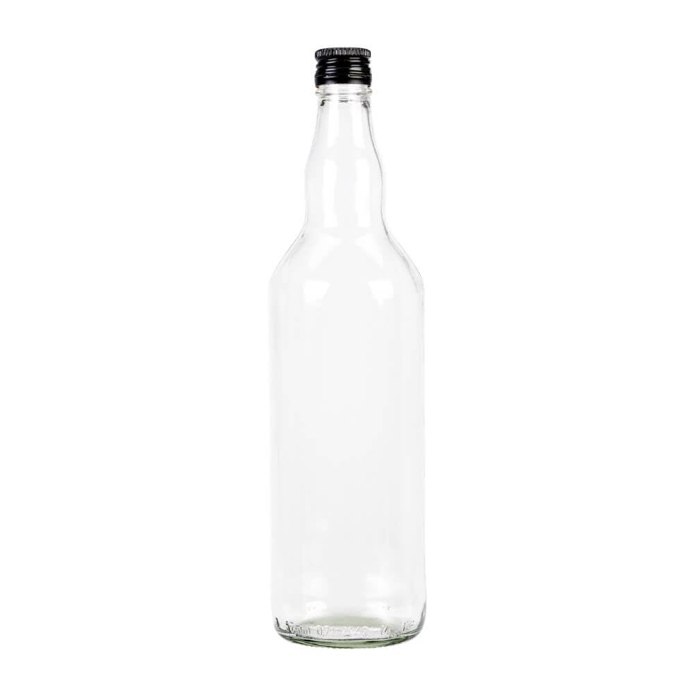 Lot de 40 bouteilles monopolistiques vides de 700 ml pour vodka, eau-de-vie, jus de fruits, cadeaux avec bouchons, noir (28/18)