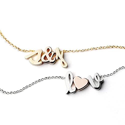 Initial Charm Necklace Personalized Initial Necklace Heart Initial Necklace Name Necklace Charm Necklace Custom Handmade Initial Necklace - RCIN