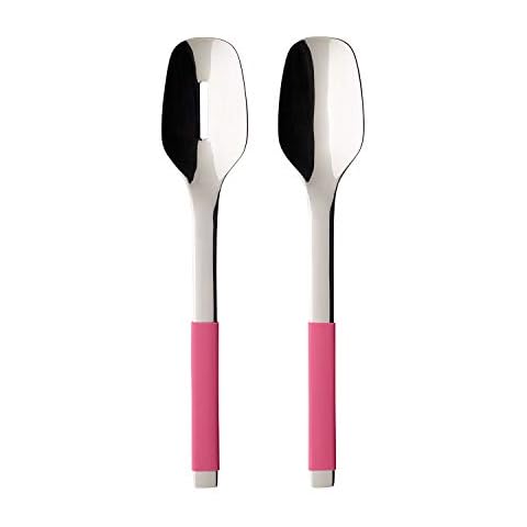 Cubertería para ensalada Villeroy & Boch S+ Berry Fantasy de 2 piezas con mangos de silicona rosa Cover