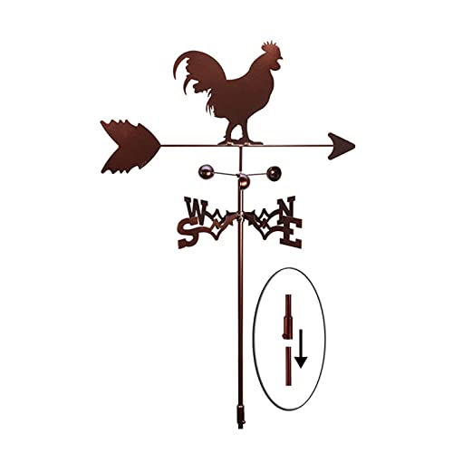 Bousige Banderuola in Metallo, Segnavento da Giardino Animato, Segnavento Aereo,Weathervane Rame d'Epoca Ornamento per La Decorazione del Giardino E della Fattoria-Gallo Segnavento,(3,2)
