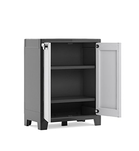 Kis Titan Water Resistant Low Plastic Cupboard - Garden Storage Box Outdoor Locker