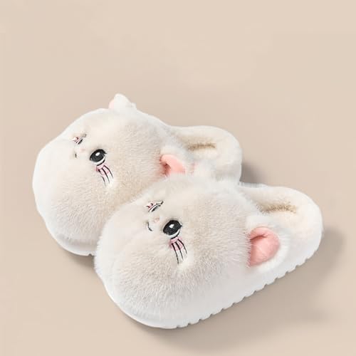 Women's slippers, cute cat slippers, fun animal shoes, comfortable plush warm one foot slipper2