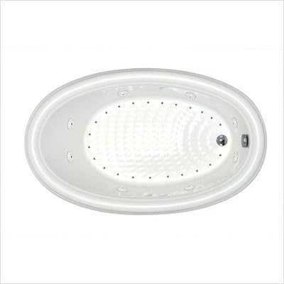 Martinique 36 x 60 x 23" Oval Air and Whirlpool Jetted Bathtub Color/Trim / Tile Flange / Front Skirt / Drain: White / Brushed Nickel / No / No / Right