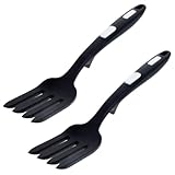 Luxshiny Flexible Silikongabel 2 Stück mit Ergonomischem Griff Multifunktionale Kochgabel für Pasta Haushalt Hitzebeständig Leicht und Rutschfest Küchenutensil