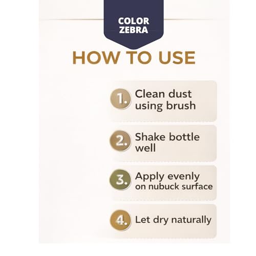 Image of Color Zebra Nubuck & Suede Shoe Polish and Shoe Care Kit | 125 ML Renovator with Handled Brush, Wooden Suede Brush & Cleaning Block
