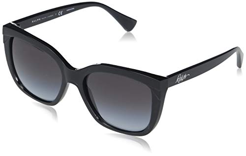 Solares Hombre, Shoes Ralph by Ralph Lauren Ra5265 - anteojos de sol para mujer, Negro brillante/Gris degradado, 55 mm