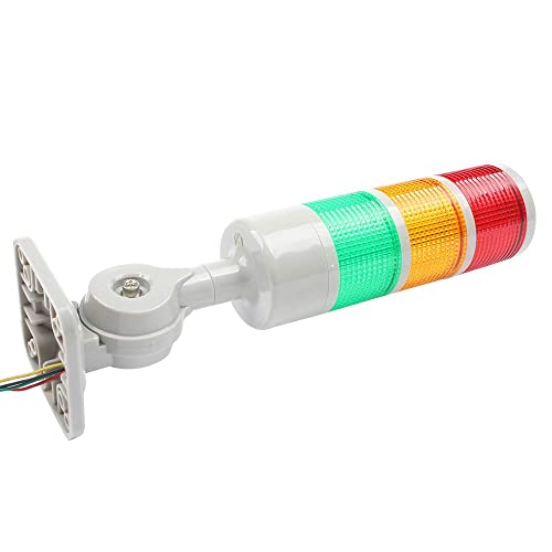 LUBAN 3-Layer Industrial Signal Tower Stack Lights, 12V/24V DC, Red/Yellow/Green, IP54 Rated, 100000 Hr LED Lifespan, Rotatable Base, Surface Mount, Street Lighting