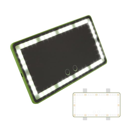 Biniveil Espejo de Maquillaje LED para Coche,Espejo de Maquillaje con luz LED para Coche,Espejo automático con luz LED de tocador - Espejo de tocador LED Multifuncional con Visera para automóvil para