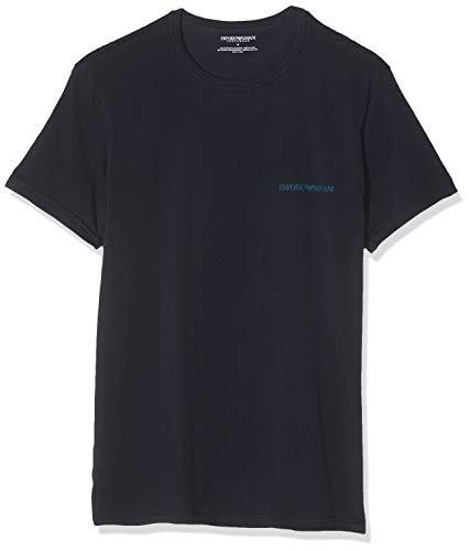 Emporio Armani Underwear 2-Pack T-Shirt Camiseta, (Marine/Marine 27435), Medium para Hombre