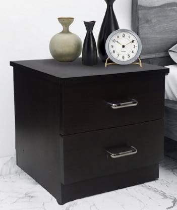 Wooden Palm Engineered Wood Bedside Table and End Table with 2 Drawer ...