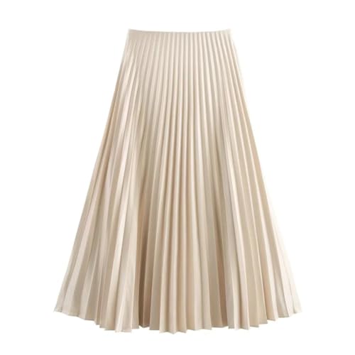 Women's Summer Mid Waist Midi Skirt Women's Casual Solid Color Zipper Skirt2