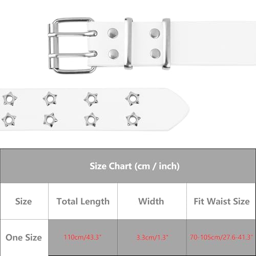 Women's Soft Faux Leather Belt Fashion Star Pinhole Decoration for Jeans Pants Dress with Silver Buckle4