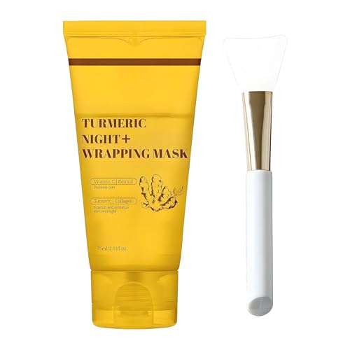 Ácido ko-jic cúrcuma coll-agen nocturna envolviendo ma-sk, hidratación de la piel y cuidado de la empresa, revitalización de la envoltura facial, fórmula en nutrientes, cerraduras en humedad, 75