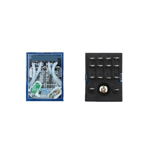 Relé electromagnético MY4NJ de 24V DC de 14 pines con base PYF14A 6