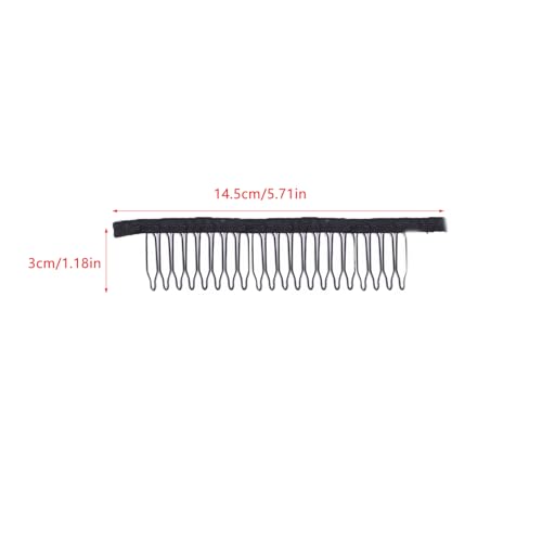 Pack de 10 peines para peluca 14.5x3 cm negro miniatura 2