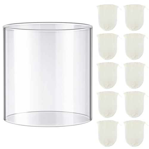 Ceoighe 11 Pcs Propane Lantern Mantles with Glass Globe Replacement, Compatible with Coleman Fueled Lanterns, U Shape & Standard Replacement Propane Globe, Camp Lamp Mantle for Outdoor Camping