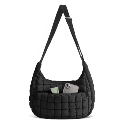 Image of HuiYStar Quilted Puffer Tote Bag for Women,Carryall puffy Crossbody Shoulder Bag, Lightweight Hobo Handbags