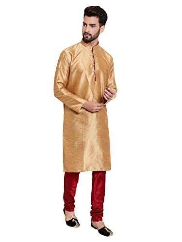 Image of HUZUR Mens Silk 6 Loop Kurta Pajama