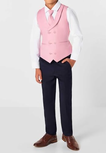 Boys Vest for Kids Slim Fit Suit Vest Wedding Party Prom Toddler Formal Tuxedo Double Breasted Waistcoat2