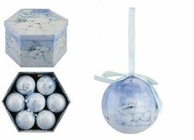 Jchope White Christmas Tree Decoration - Box Of 14 Baubles - 75Mm - Polar Bear Family