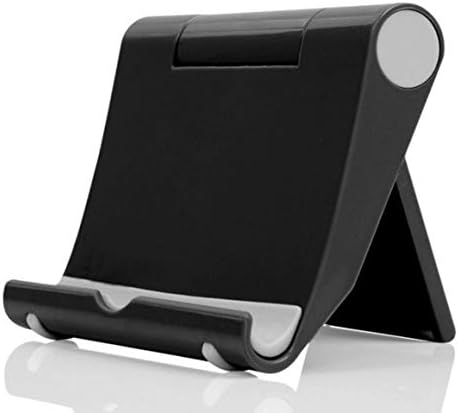 Cell Phone Multi-Angle Stand Holder Mount Cradle Organizer Charger Station Tablet Desktop Bed Office School Kitchen Travel Foldable Portable Adjustable Universal Smartphones (Black)