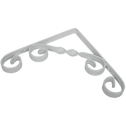 City Deco Centre ORNAMENTAL SCROLL BRACKET Can be Used for Hanging Baskets in the Garden (6"x 6", WHITE) Cover