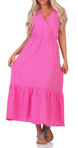 ONLY Damen Midi Musselin-Kleid in Wickeloptik ONLThyra Life Fake Wrap 15317787 Strawberry Moon M