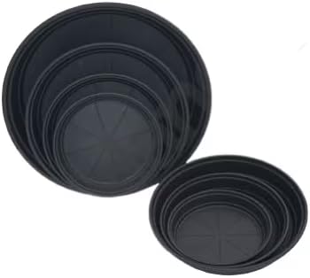 Oakland Gardens 35cm Plant Pot Saucer Round Strong Plastic Base Water Drip Tray Saucers, Black Colour| Size 35cm| Pack of 50