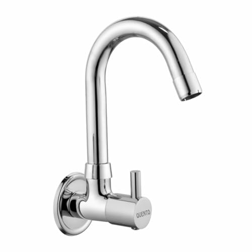 Quento Sink Cock Faucet/Tap | Sink Cock with Flexible Swivel Spout Faucet/Tap | Wall Mount with Chrome Finish for Kitchen Sinks | 360 Degree Rotating Spout and Foam Flow (Turbo) (B0D69VRDM1) Amazon Price History, Amazon Price Tracker