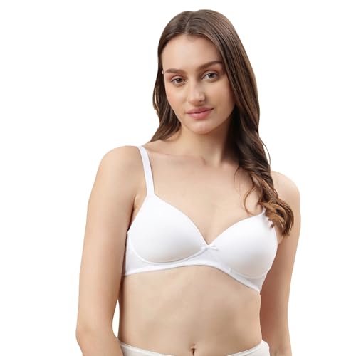 Image of Marks & Spencer Solid White Cotton Blend Womens Bra