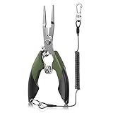 Pullther フィッシングプライヤー 釣り道具 釣り プライヤー 多機能 釣具 滑り止め 針外し PEライン切れる 軽量 尻手ロープ付き