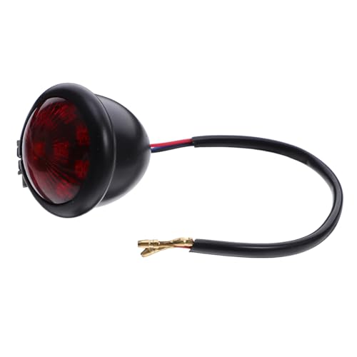 Zerodeko Feu Arrière Rétro Rond Métal Feu Stop Robuste pour Cruiser Lumière de Signalisation Nocturne Haute Visibilité Installation Compacte Adapté Aux Custom