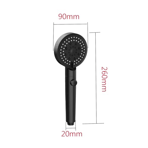 Regadera de 6 funciones con ducha manual, alta presión, color negro, desmontable miniatura 3
