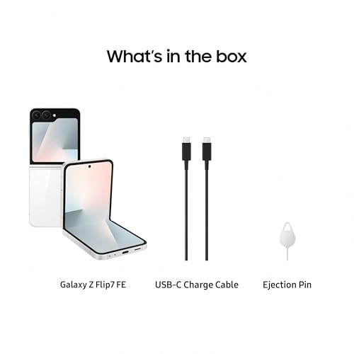 Image of Samsung Galaxy Z Flip7 FE, 256GB, White - Unlocked (Renewed)