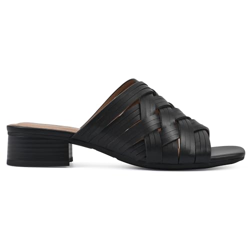 WHITE MOUNTAIN Women's Alluvia Low Block Heel Woven Sandal3