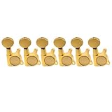 Musiclily Pro R18K 6 in Linea Set Meccaniche 18:1 Ratio Sigillate Tuners con Paletta Ovale Vntage per Chitarra Elettrica tipo Strat Tele, Dorato