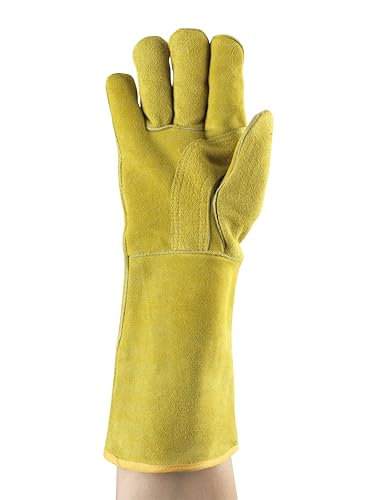 ActivArmr Ansell 43-216 Schnittschutz Arbeitshandschuhe, Hitzebeständige Handschuhe, Mechanikschutz, Spezialzweck-Handschuh Damen Herren, Industrie PSA, Gelb, Größe XL (6 Paar)