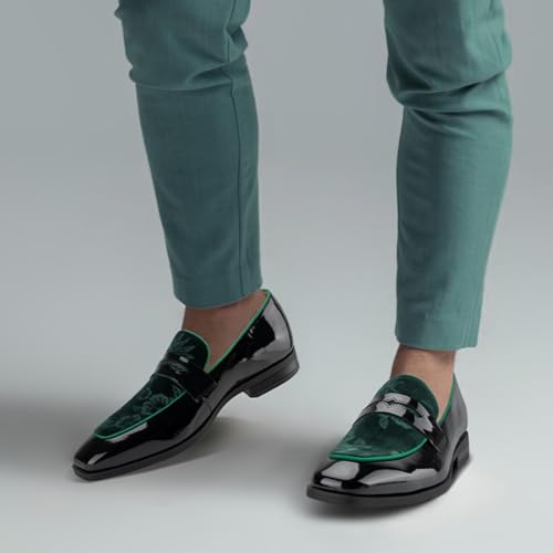 Image of JITAI Mens Velvet Loafers Dress Shoes Loafers for Men Tuxedo Suit Shoes