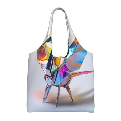 WZYCWB Bolsa de lona colorida con estampado de origami de un solo hombro, bolsa de lona diaria de moda, adecuada para viajes diarios y compras WZYCWB Bolsa de lona colorida con estampado de origami de un solo hombro, bolsa de lona diaria de moda, adecuada para viajes diarios y compras