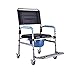 INTSUPERMAI Shower Wheelchair Toilet Seat Foldable Bath Chair Commode Mobile Chair Height Adjustable