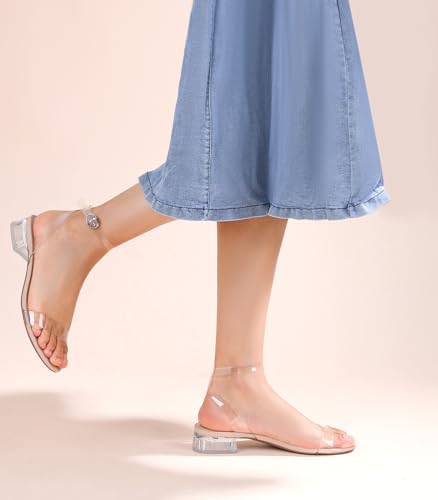 Image of Ankis Women Nude White Gold Black Sandals Open Toe 1 Inch Low Block Heel