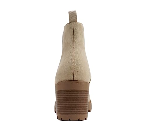 Image of Soda Top Shoes Jaber Ankle Boot W Lug Sole Elastic Gore and Chunky Heel