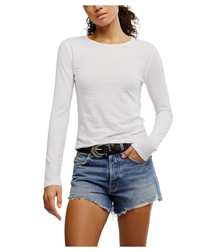 Free People Women's Nova Tee Long Sleeve, Ivory