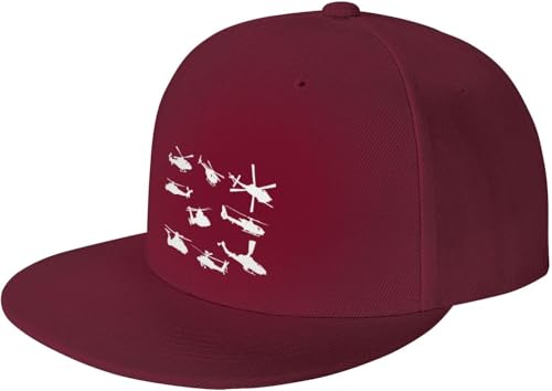 Helicopter Silhouettes Outdoor Baseball Hat Flat Hat