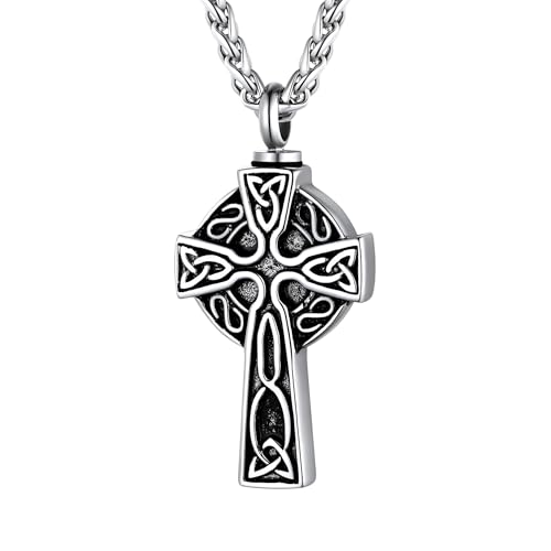 Collier avec croix celtique argent pendentif souvenir crémation