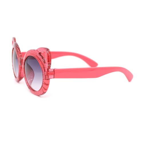 SA106 Child Kids Size Girls Kitty Cat Ear Round Plastic Sunglasses3