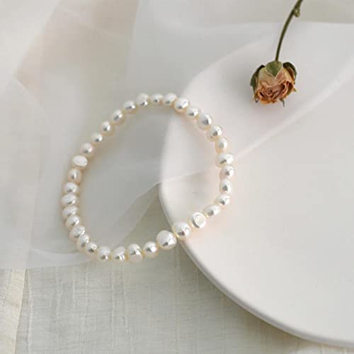 Bracelet de cheville en perles d'eau douce naturelles CXYWBD chaîne élastique pour femme