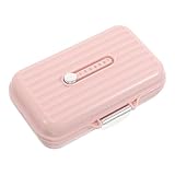 FRCOLOR Pastillero Semanal Portátil Grande con 7 Compartimentos, Organizador de Pastillas Rosa para Viaje, Contenedor Sellado para Medicación Diaria y Bolso